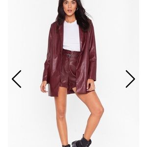 Maroon leather blazer size medium